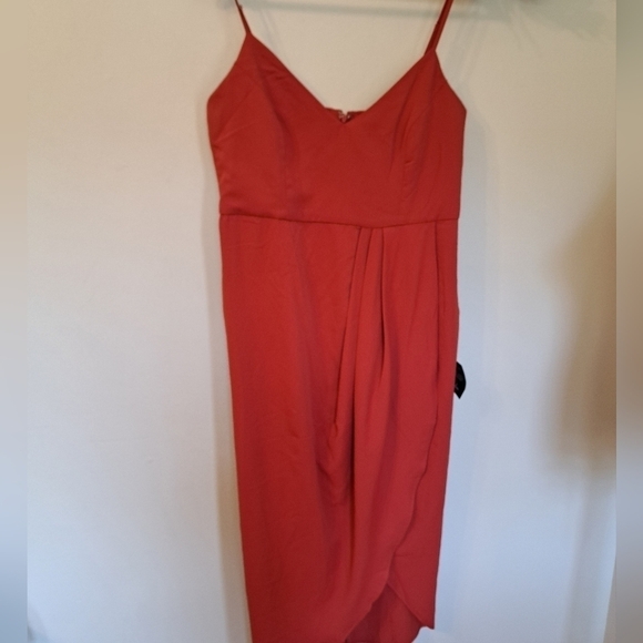 NWT Lulu's Reinette Rust Red Midi Dress Size Large - Picture 3 of 8